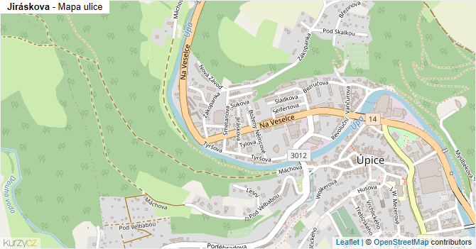 Jiráskova - mapa ulice