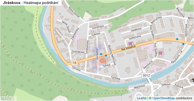 Jiráskova - mapa podnikání