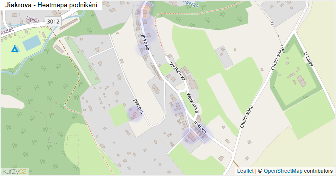 Jiskrova - mapa podnikání