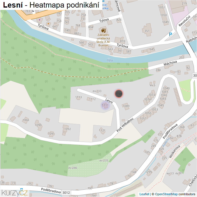 Mapa Lesní - Firmy v ulici.