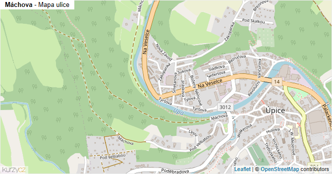 Máchova - mapa ulice