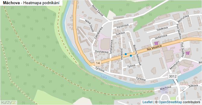 Máchova - mapa podnikání