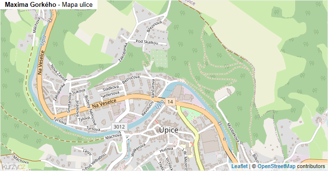Maxima Gorkého - mapa ulice