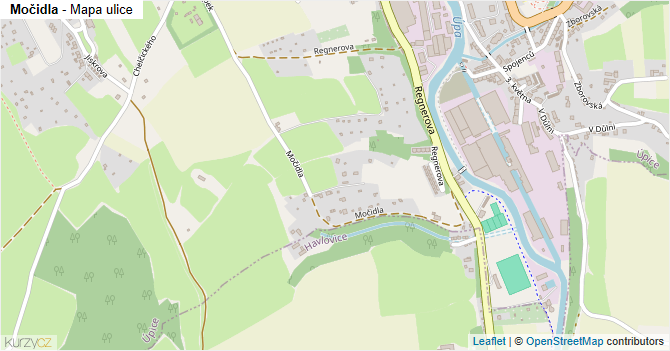 Močidla - mapa ulice