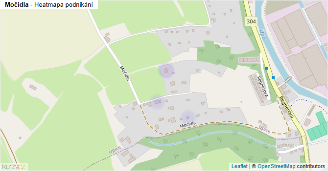 Močidla - mapa podnikání