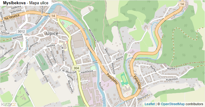 Myslbekova - mapa ulice