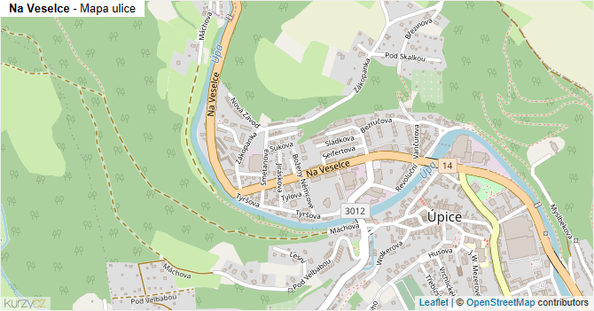 Na Veselce - mapa ulice