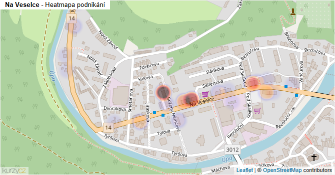 Na Veselce - mapa podnikání