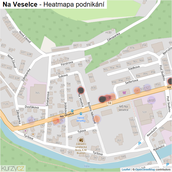 Mapa Na Veselce - Firmy v ulici.