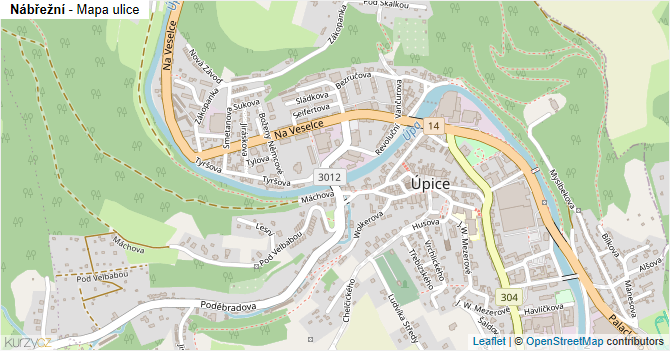 Nábřežní - mapa ulice