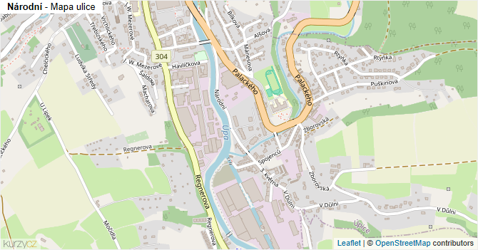 Národní - mapa ulice