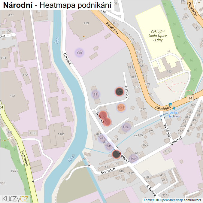 Mapa Národní - Firmy v ulici.