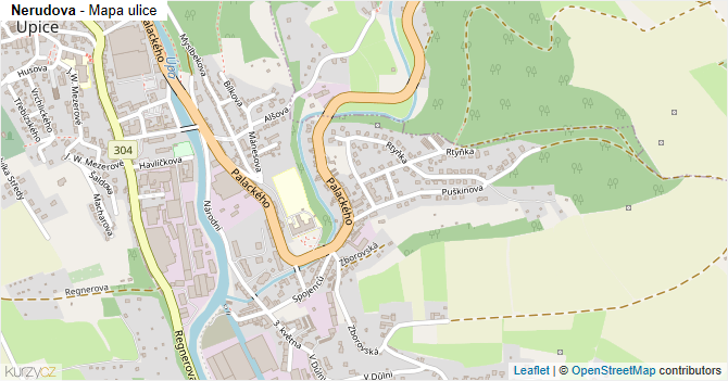 Nerudova - mapa ulice