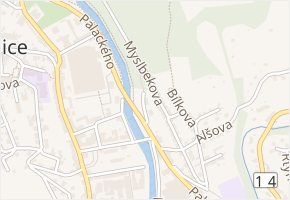 Nezvalova v obci Úpice - mapa ulice