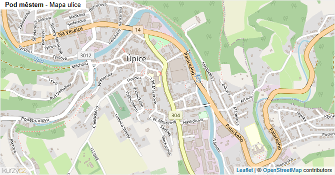 Pod městem - mapa ulice