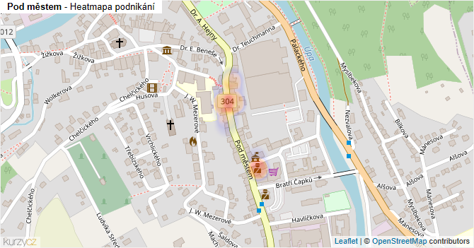 Pod městem - mapa podnikání
