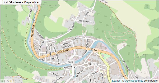 Pod Skalkou - mapa ulice