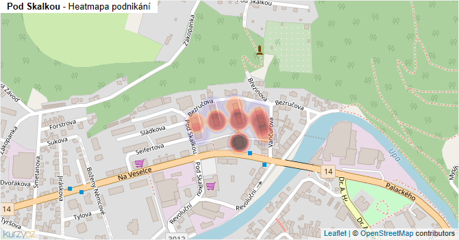 Pod Skalkou - mapa podnikání