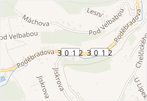 Poděbradova v obci Úpice - mapa ulice