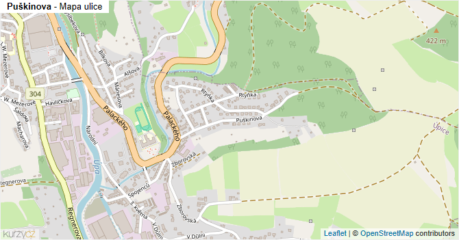 Puškinova - mapa ulice