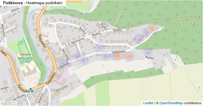 Puškinova - mapa podnikání
