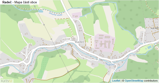 Radeč - mapa části obce