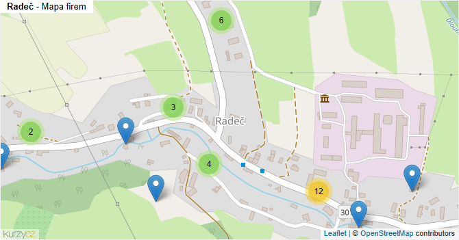 Radeč - mapa firem