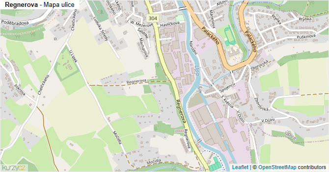 Regnerova - mapa ulice