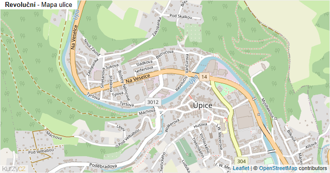 Revoluční - mapa ulice