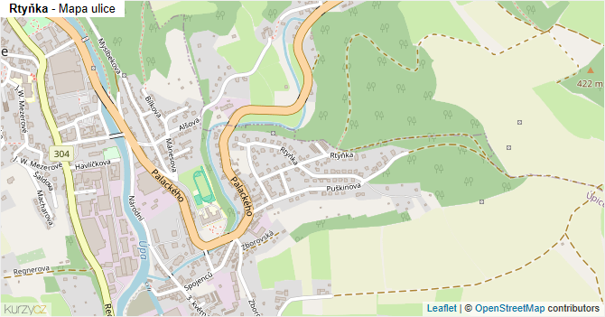 Rtyňka - mapa ulice