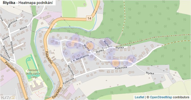 Rtyňka - mapa podnikání