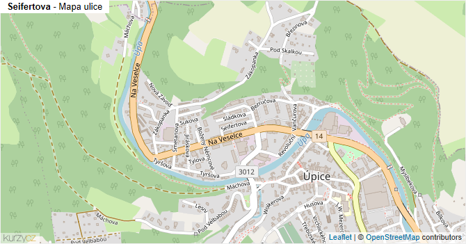 Seifertova - mapa ulice