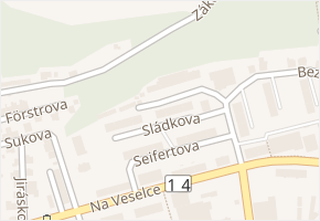 Sládkova v obci Úpice - mapa ulice