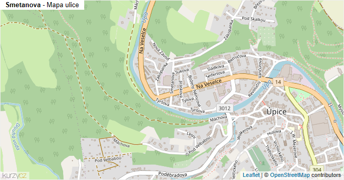 Smetanova - mapa ulice