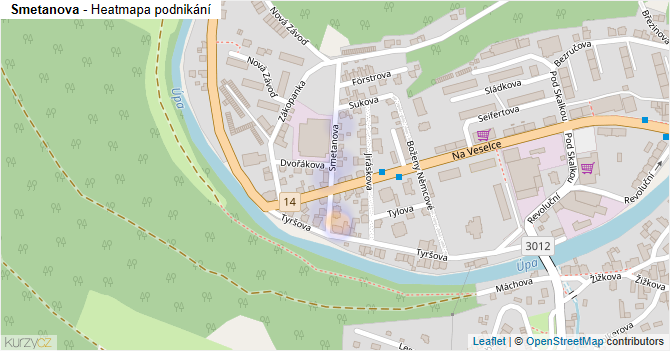 Smetanova - mapa podnikání
