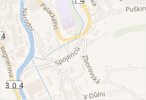 Spojenců v obci Úpice - mapa ulice