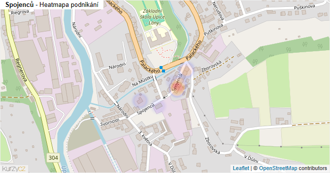 Spojenců - mapa podnikání