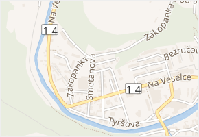 Sukova v obci Úpice - mapa ulice