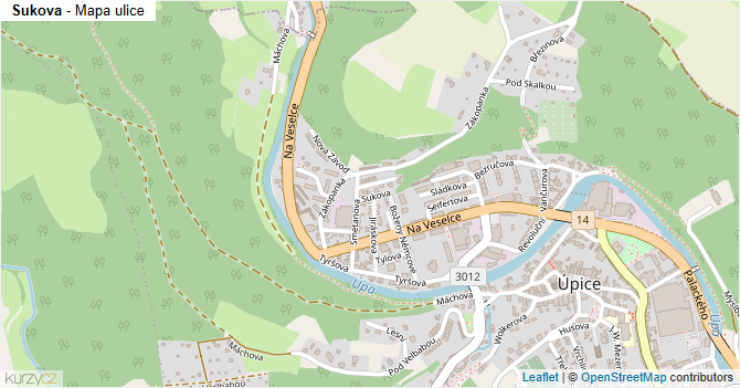 Sukova - mapa ulice