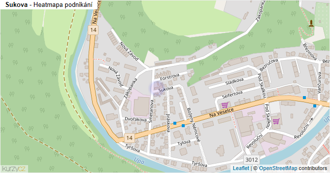 Sukova - mapa podnikání