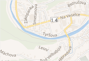 Tylova v obci Úpice - mapa ulice