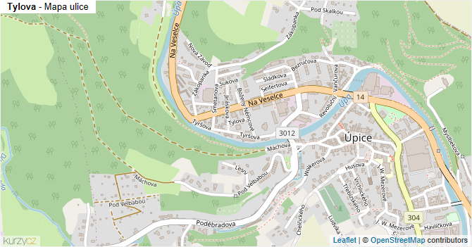 Tylova - mapa ulice