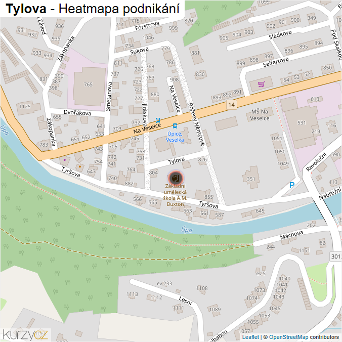 Mapa Tylova - Firmy v ulici.