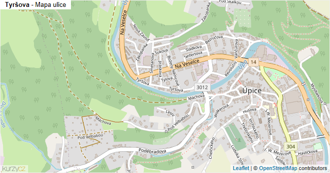 Tyršova - mapa ulice