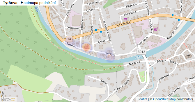 Tyršova - mapa podnikání