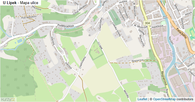 U Lipek - mapa ulice
