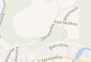 Zákopanka v obci Úpice - mapa ulice