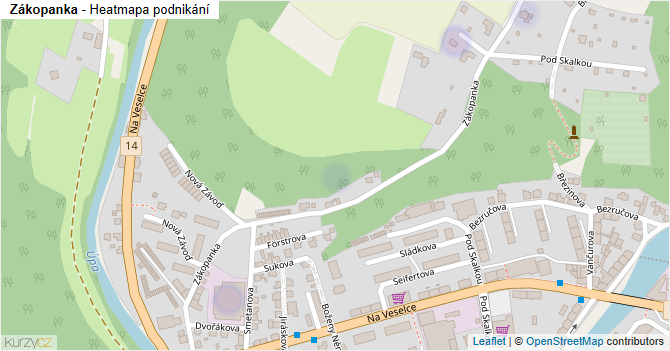 Zákopanka - mapa podnikání