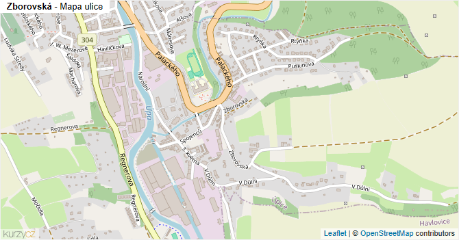 Zborovská - mapa ulice