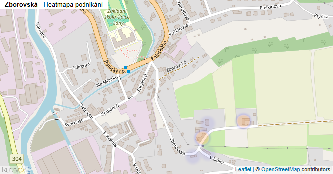 Zborovská - mapa podnikání